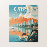 Puzzle Cairns Australia Travel Art Vintage<br><div class="desc">Cairns design de déplacement vectoriel rétro. Cairns est une ville du Queensland,  en Australie,  sur la côte nord-est tropicale du Far North Queensland. Fondé en 1876,  il est considéré comme la porte d'entrée de la Grande Barrière de Corail d'Australie et de la forêt tropicale humide des Tropiques.</div>