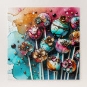 Puzzle Cake Pops Alcohol Ink (Vertical)
