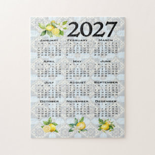 Puzzle Calendrier 2027 Citrons Carreaux Italiens Méditerr