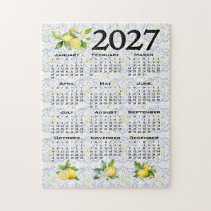 Puzzle Calendrier 2027 Citrons Italien Méditerranéen Carr