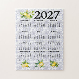 Puzzle Calendrier 2027 Citrons Italien Méditerranéen Carr