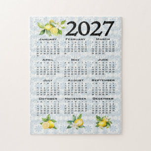 Puzzle Calendrier 2027 Citrons Italiens Tuiles Méditerran
