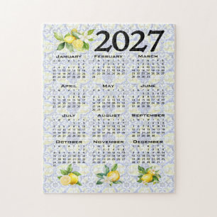 Puzzle Calendrier 2027 Citrons Tuiles Italiennes Méditerr