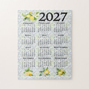 Puzzle Calendrier 2027 Citrons Tuiles Méditerranéennes It