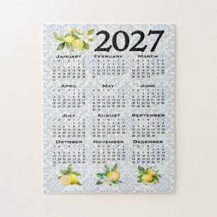 Puzzle Calendrier 2027 Citrons Tuiles Méditerranéennes It