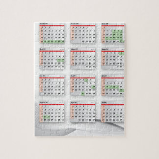 Puzzle Calendrier anglais hébreu 2016-2017