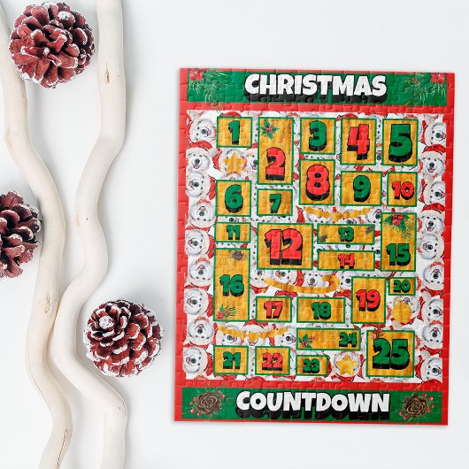 Puzzle Calendrier de l'Avent de Noël Alaskan Dog Countdow