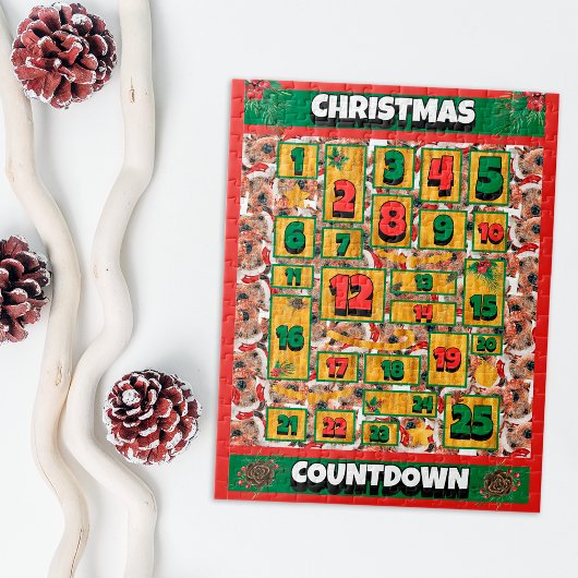 Puzzle Calendrier de l'Avent de Noël du chien Airedale