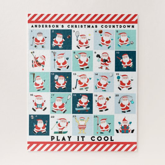 Puzzle Calendrier de l'Avent de Noël Sports (Vertical)