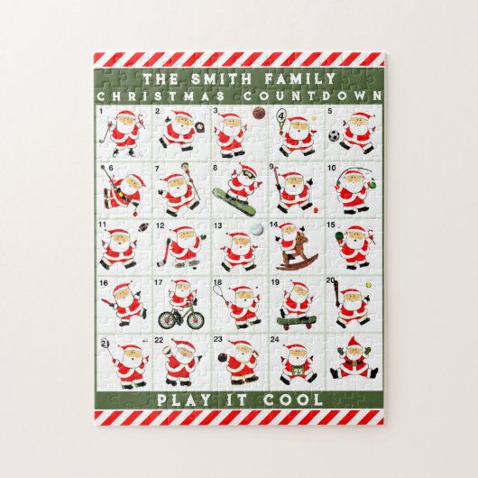 Puzzle calendrier personnalisé de l'Avent de Noël (Vertical)