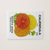 Puzzle Calendula Vintage Seed Packet (Horizontal)