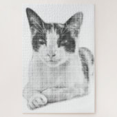 Puzzle Calico Cat Retro Halftone (Vertical)