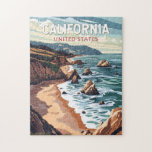 Puzzle California Travel Art Vintage<br><div class="desc">Conception de déplacement de vecteur rétro en Californie. Cet art de voyage de style rétro,  avec son mélange de couleurs audacieuses et d'allure vintage,  est conçu pour inspirer un sentiment d'aventure.</div>