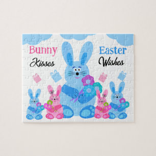 Puzzle Câlins de lapin et vœux de Pâques