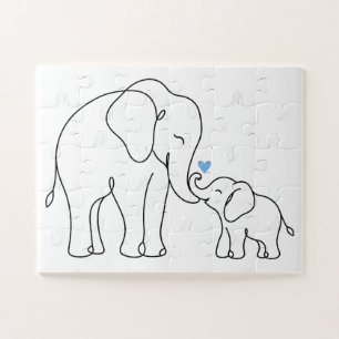 Puzzle Câlins tendres d'éléphants