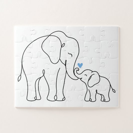 Puzzle Câlins tendres d'éléphants (Horizontal)