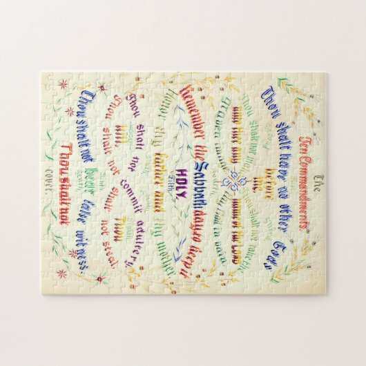 Puzzle Calligraphie 1889 de Dix commandements (Horizontal)