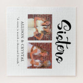 Puzzle Calligraphie des soeurs 2 Photo Collage Citation d (Horizontal)