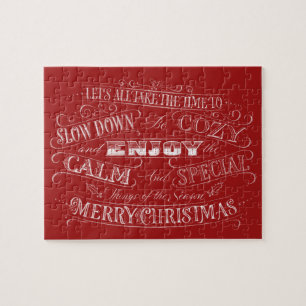 Puzzle Calme + Cosy Joyeux Noël Chalkboard Calligraphie