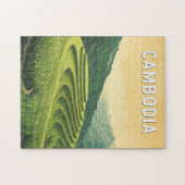 Puzzle Cambodge Illustration Voyage Art Vintage (Horizontal)
