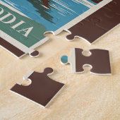 Puzzle Cambodge Temple Illustration Voyage Art Vintage (Côté)