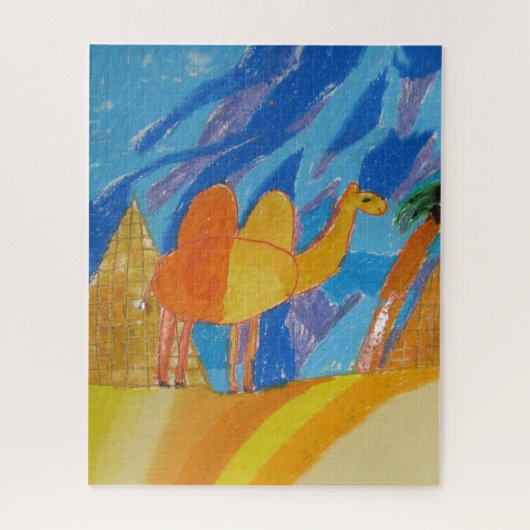 Puzzle Camel Art by Kids drawing (Vertical)