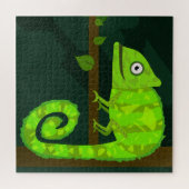 Puzzle Caméléon mignon vert (Horizontal)