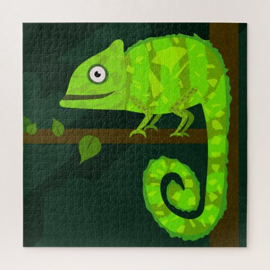 Puzzle Caméléon vert mignon (Vertical)