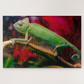 Puzzle Caméléon vert sur la branche (Horizontal)