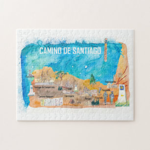 Puzzle Camino Santiago St Jacques James Poster de voyage