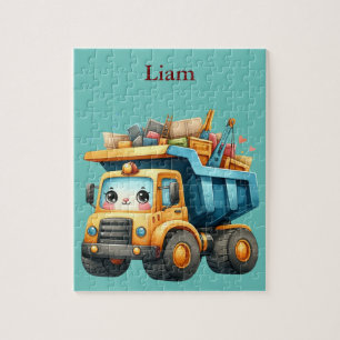 Puzzle Camion à benne personnalisée pour garçon