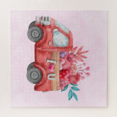 Puzzle Camion d'amour mignon avec Coeur Cargo Aquarelle (Horizontal)