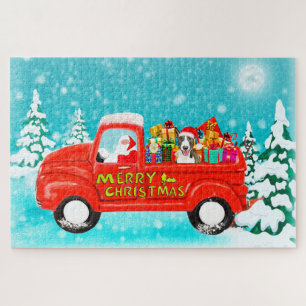 Puzzle Camion de livraison de Noël de chien Bull Terrier