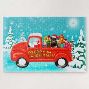 Puzzle Camion de livraison de Noël de chien Rottweiler Sa