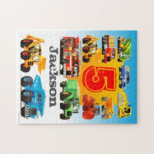 Puzzle Camion fait sur commande de la construction de (Horizontal)