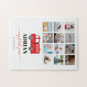 Puzzle Camion Feu Rouge Bébé Première année Photo Collage (Horizontal)