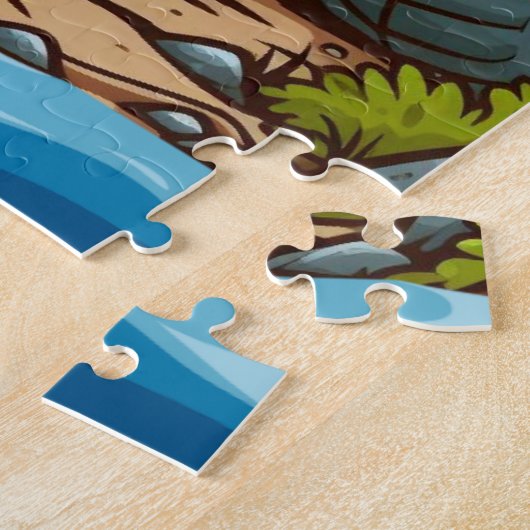 Puzzle Camion Monster Vert dans la forêt (Côté)