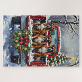 Puzzle Camion rouge de Noël Boxer Fêtes (Horizontal)