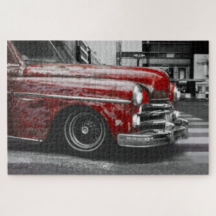 Puzzle Camion rouge rustique photo