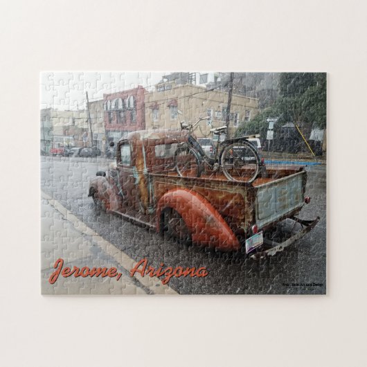 Puzzle Camion vintage et bicyclette en Jerome, Arizona (Horizontal)