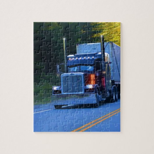 Puzzle Camions, Big Rig Cargo Truck Art (Vertical)