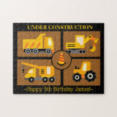 Puzzle Camions de construction Cadeau d'anniversaire Cust (Horizontal)