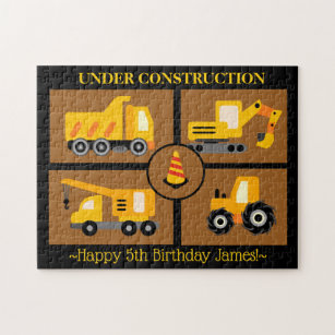 Puzzle Camions de construction Cadeau d'anniversaire Cust