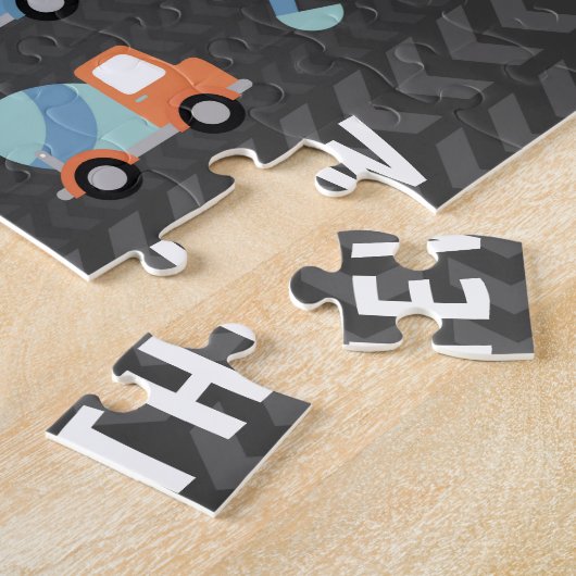 Puzzle Camions de construction mignons Personnalisés (Côté)