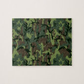 Puzzle Camouflage Camo Green Motif Brown (Horizontal)