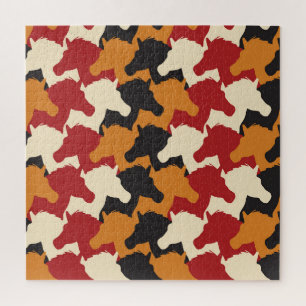 Puzzle Camouflage tête de licorne, répétition motif.