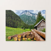 Puzzle Camp d'exploitation forestière dans la forêt avec  (Horizontal)