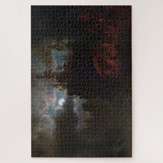 Puzzle Camp Moonlight, Albert Bierstadt (Vertical)