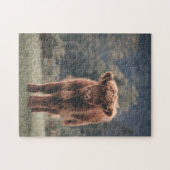 Puzzle Campagne d'herbe d'automne de la vache de haute-te (Horizontal)