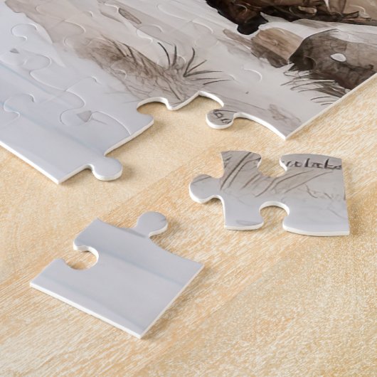 Puzzle Campagne Red Grange En Hiver (Côté)